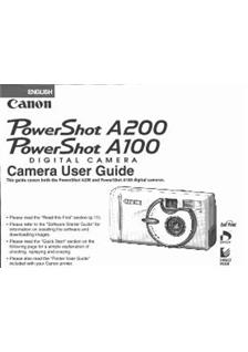 Canon PowerShot A200 manual. Camera Instructions.